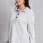 Half Button Dropped Shoulder Sweatshirt