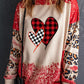 Heart Leopard Round Neck Sweatshirt