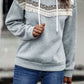 Contrast Fringe Detail Dropped Shoulder Hoodie