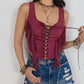 Fringe Lace-Up Vest