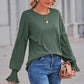 Round Neck Flounce Sleeve Blouse