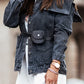 Collared Neck Button Down Denim Jacket