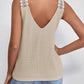 Full Size Lace Detail V-Neck Tank