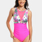 Cutout Printed Round Neck One-Piece Swimwear