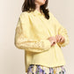 J.NNA Button Down Lace Long Sleeve Waffle Shirt