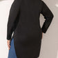 Plus Size Slit Long Sleeve T-Shirt