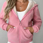 Full Size Zip Up Long Sleeve Hooded Outerwear