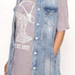 Sleeveless Longline Denim Jacket