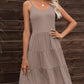 Spaghetti Strap V-Neck Tiered Dress