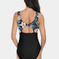 Cutout Printed Round Neck One-Piece Swimwear