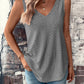 Eyelet V-Neck Wide Strap Tank