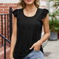 Ruffled Ruched Round Neck Tank