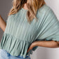 Peplum Round Neck Half Sleeve Blouse