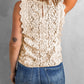 Scalloped V-Neck Lace Tank