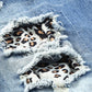 Leopard Distressed Pocketed Straight Jeans