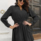 Johnny Collar Smocked Waist Long Sleeve Mini Dress