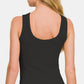 Zenana 2 Way Neckline Washed Ribbed Tank