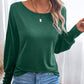 Cutout Round Neck Long Sleeve T-Shirt