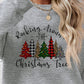 Christmas Tree Graphic Round Neck Sweatshirt