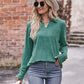 Mandy Decorative Button Johnny Collar Long Sleeve Blouse