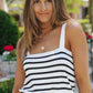 Double Take Striped Straight Neck Cami