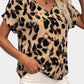 Printed V-Neck Short Sleeve Blouse