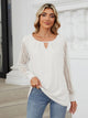 Cutout Round Neck Long Sleeve T-Shirt White