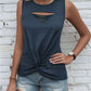 Cutout Twisted Round Neck Tank