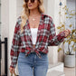 Mandy Pocketed Plaid Collared Neck Long Sleeve Shirt