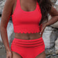 Scoop Neck Sleeveless Swim Set