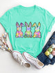 Rabbit Round Neck Short Sleeve T-Shirt Aqua