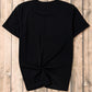 Bow Graphic Round Neck Short Sleeve T-Shirt