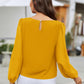 Round Neck Long Sleeve Blouse