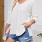 Lovelet Textured Round Neck Three-Quarter Sleeve Blouse