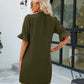 Notched Neck Flounce Sleeve Mini Dress