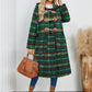 Plaid Long Sleeve Hooded Coat with Pockets