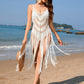 Fringe Openwork Spaghetti Strap Cover-Up