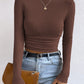 Honey Round Neck Long Sleeve T-Shirt