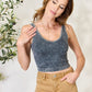 Zenana Washed Ribbed Cropped Tank