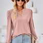 V-Neck Puff Sleeve Blouse