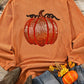 Sequin Pumpkin Round Neck Long Sleeve Sweatshirt