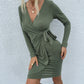 Long Sleeve Tied Mini Dress