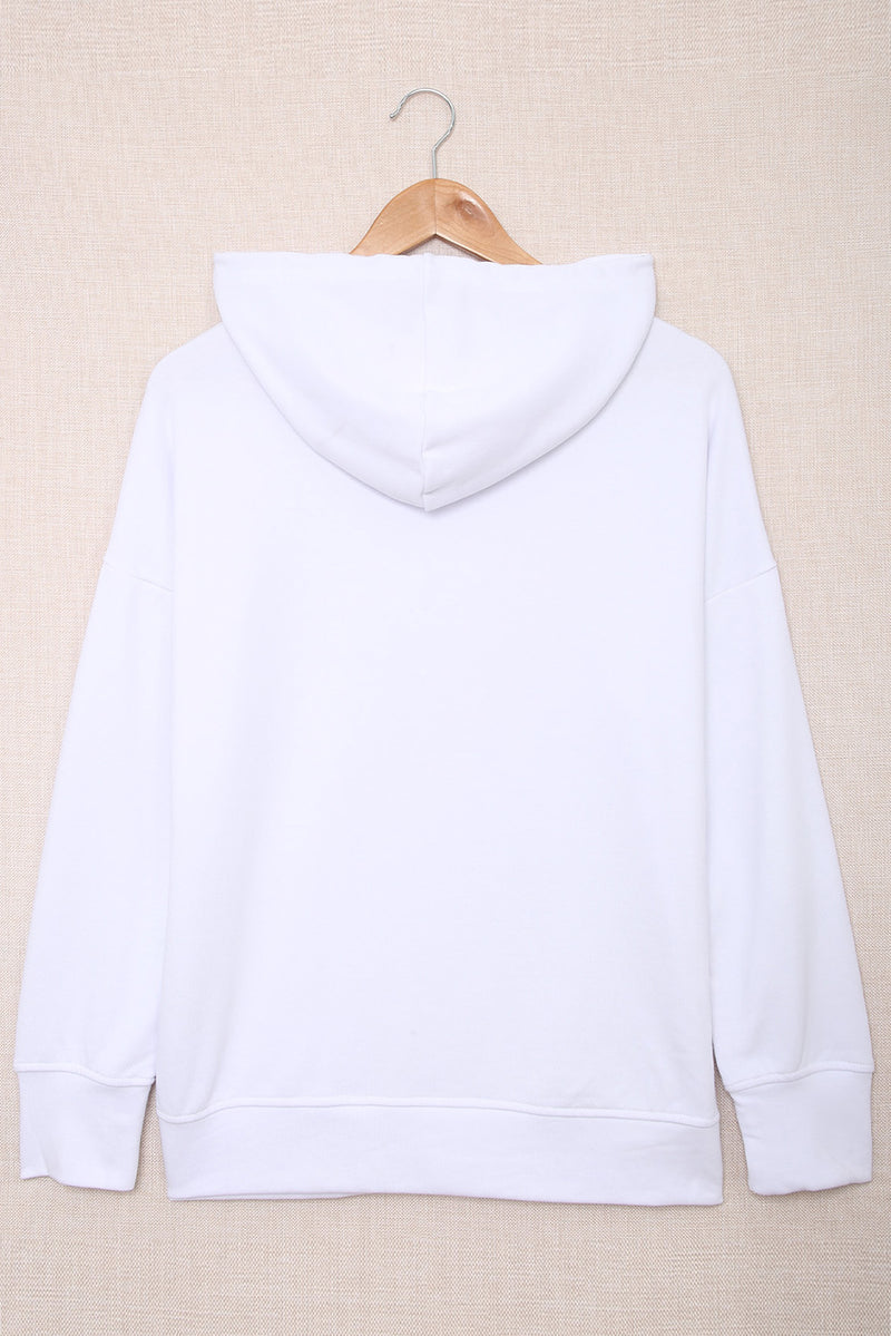 Drop Shoulder Hoodie with Slit