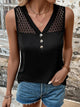 Lace Detail V-Neck Tank Black