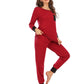 Round Neck Top and Pants Lounge Set