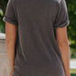 Textured V-Neck Short Sleeve T-Shirt