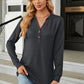 V-Neck Long Sleeve Blouse