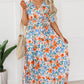 Tied Slit Printed Half Sleeve Maxi Dress