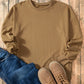 High-Low Round Neck Long Sleeve Sweatshirt