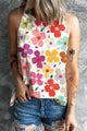 Flower Printed Round Neck Tank Floral